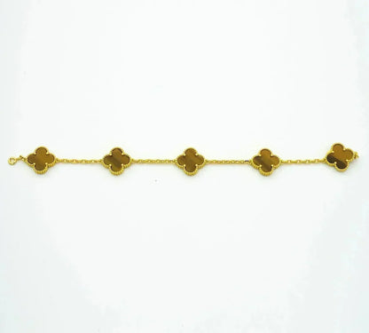 [Stars Jewelry] CLOVER 5 MOTIFS TIGER EYE BRACELET COLLECTION