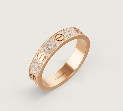 [Stars Jewelry]LOVE RING 4mm-wide full-diamond ring Rose Gold