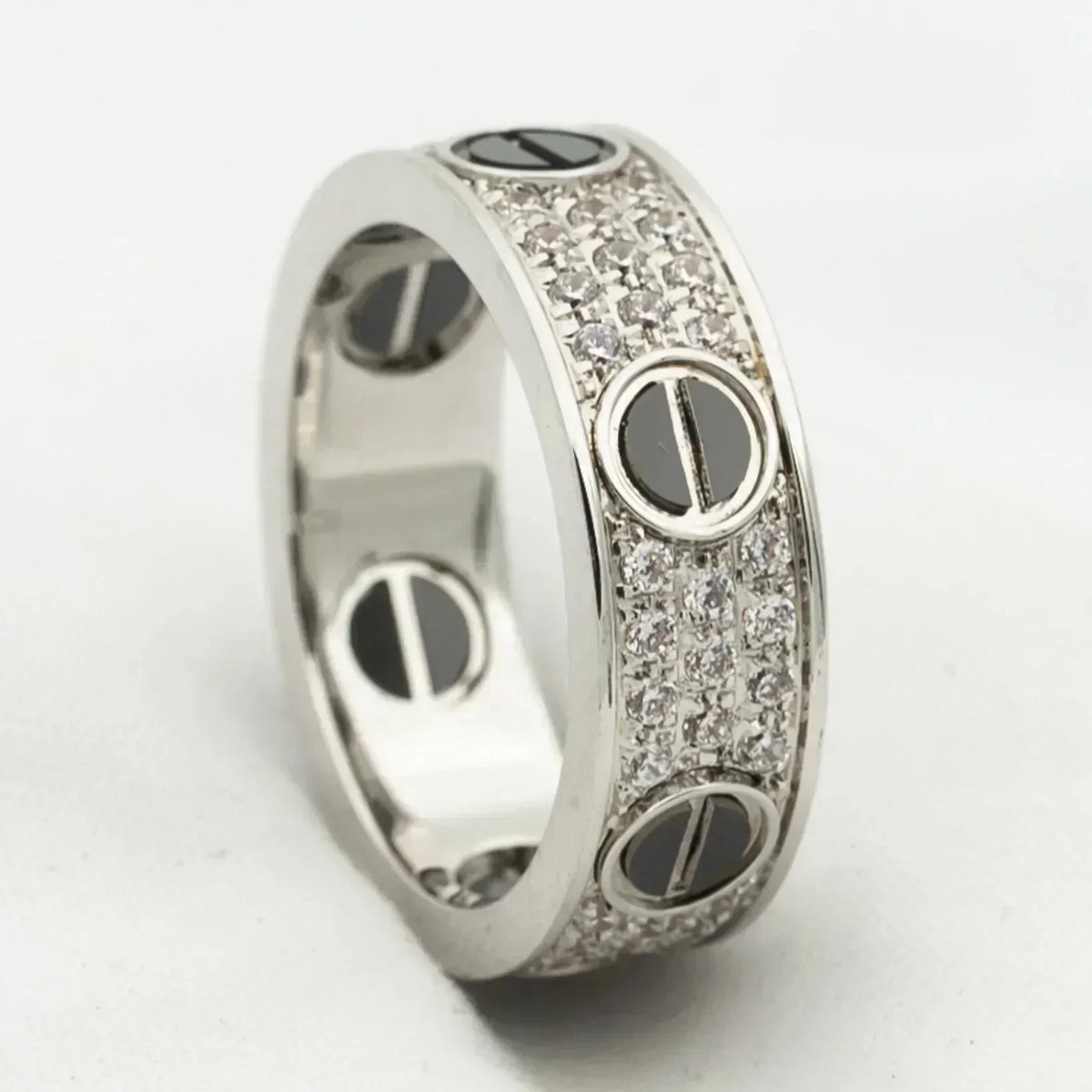 [Stars Jewelry]LOVE RING 5.5MM DIAMONDS PAVED CERAMIC