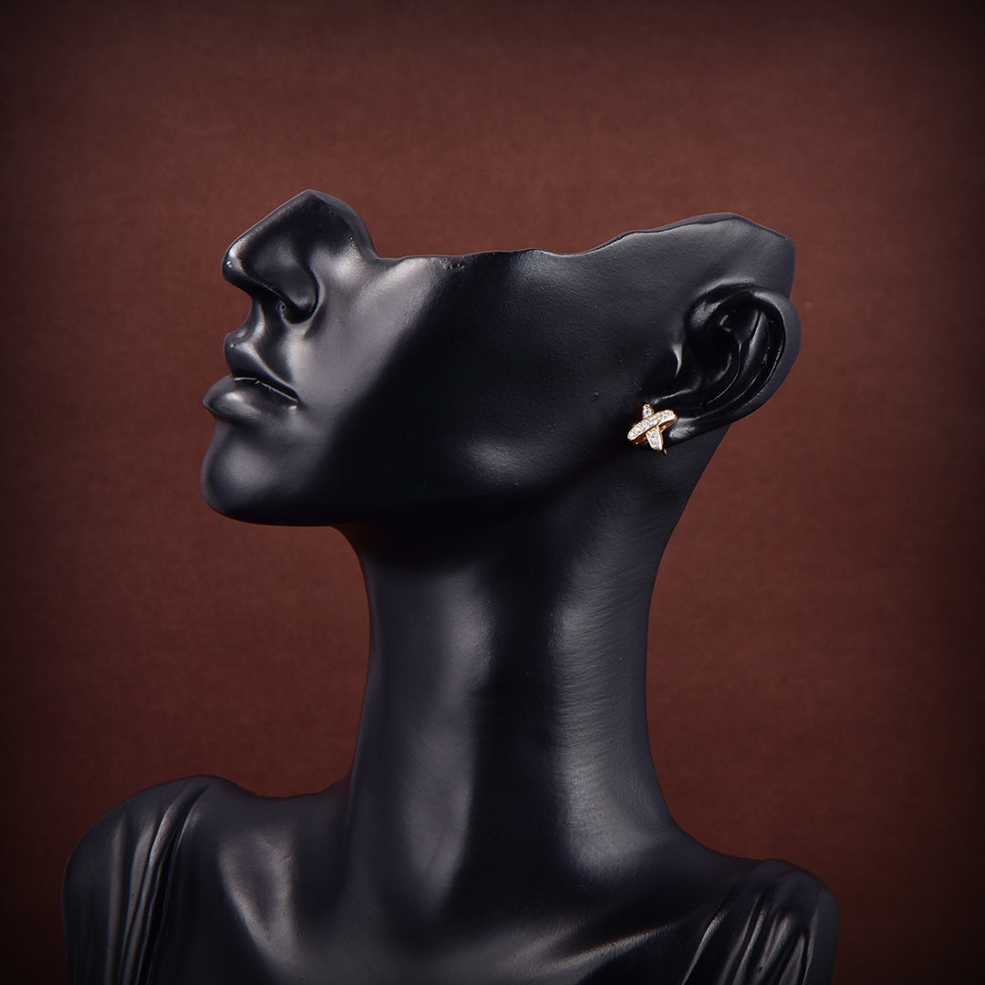 [Stars Jewelry]JEUX DE GOLD DIAMOND EARRINGS