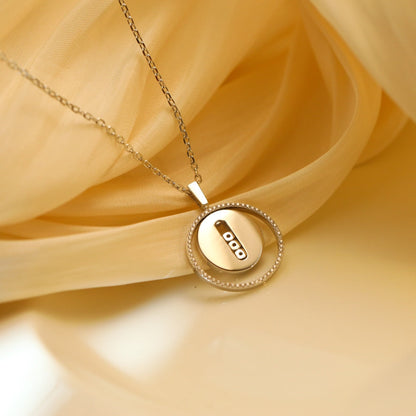[Stars Jewelry]LUCKY MOVE MM SILVER DIAMOND NECKLACE
