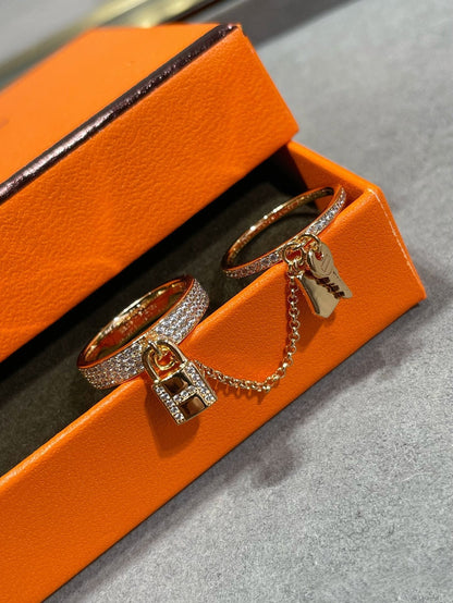 [Stars Jewelry]HM KELLY CLOCHETTE DOUBLE RING IN  WITH DIAMONDS