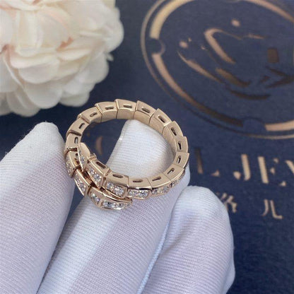 [Stars Jewelry]SERPENTI RING PINK GOLD DIAMOND PAVED 4MM