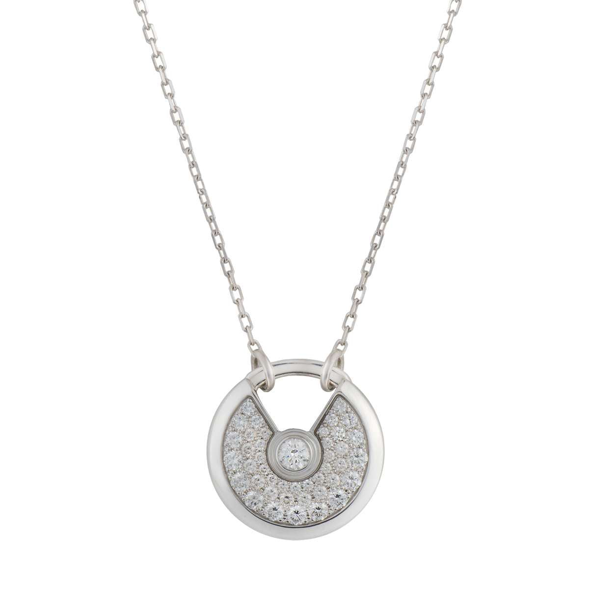 [Stars Jewelry]AMULETTE SILVER FULL DIAMOND NECKLACE
