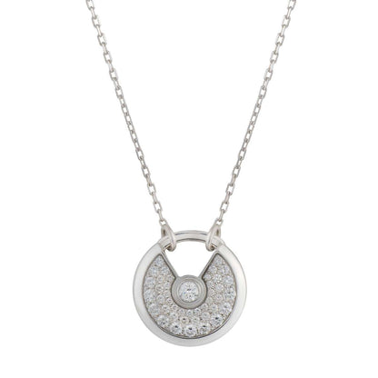 [Stars Jewelry]AMULETTE SILVER FULL DIAMOND NECKLACE