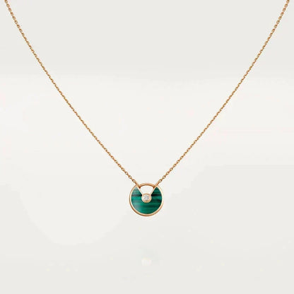 [Stars Jewelry]AMULETTE ROSE GOLD MALACHITE NECKLACE