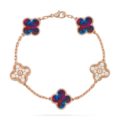 [Stars Jewelry]CLOVER 5 MOTIF COLOR GEMSTONES BRACELET COLLECTION