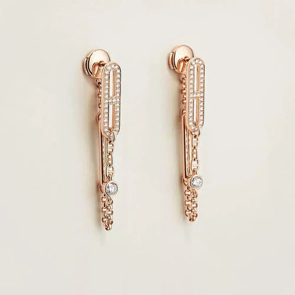 [Stars Jewelry]CHAINE CHAOS DIAMOND DROP EARRINGS