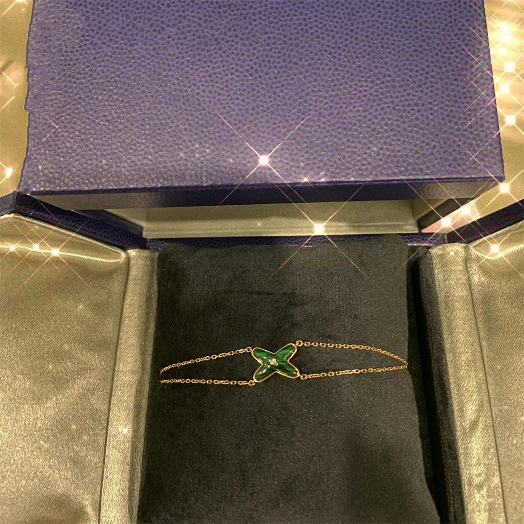 [Stars Jewelry]JEUX BRACELET MALACHITE PINK GOLD 1 DIAMOND