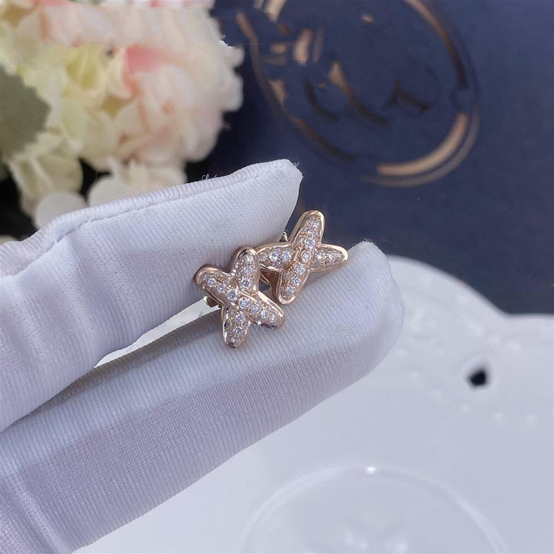[Stars Jewelry]JEUX DE PINK GOLD DIAMOND EARRINGS