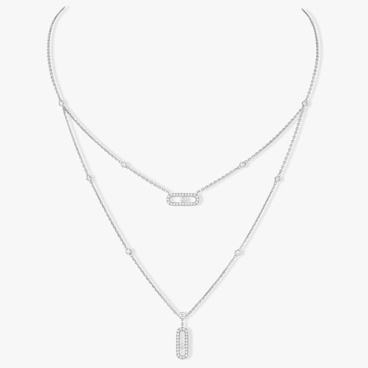 [Stars Jewelry]MOVE 2 ROW DIAMOND NECKLACE