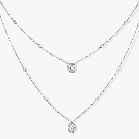 [Stars Jewelry]Diamond Necklace My Twin 2 Rows