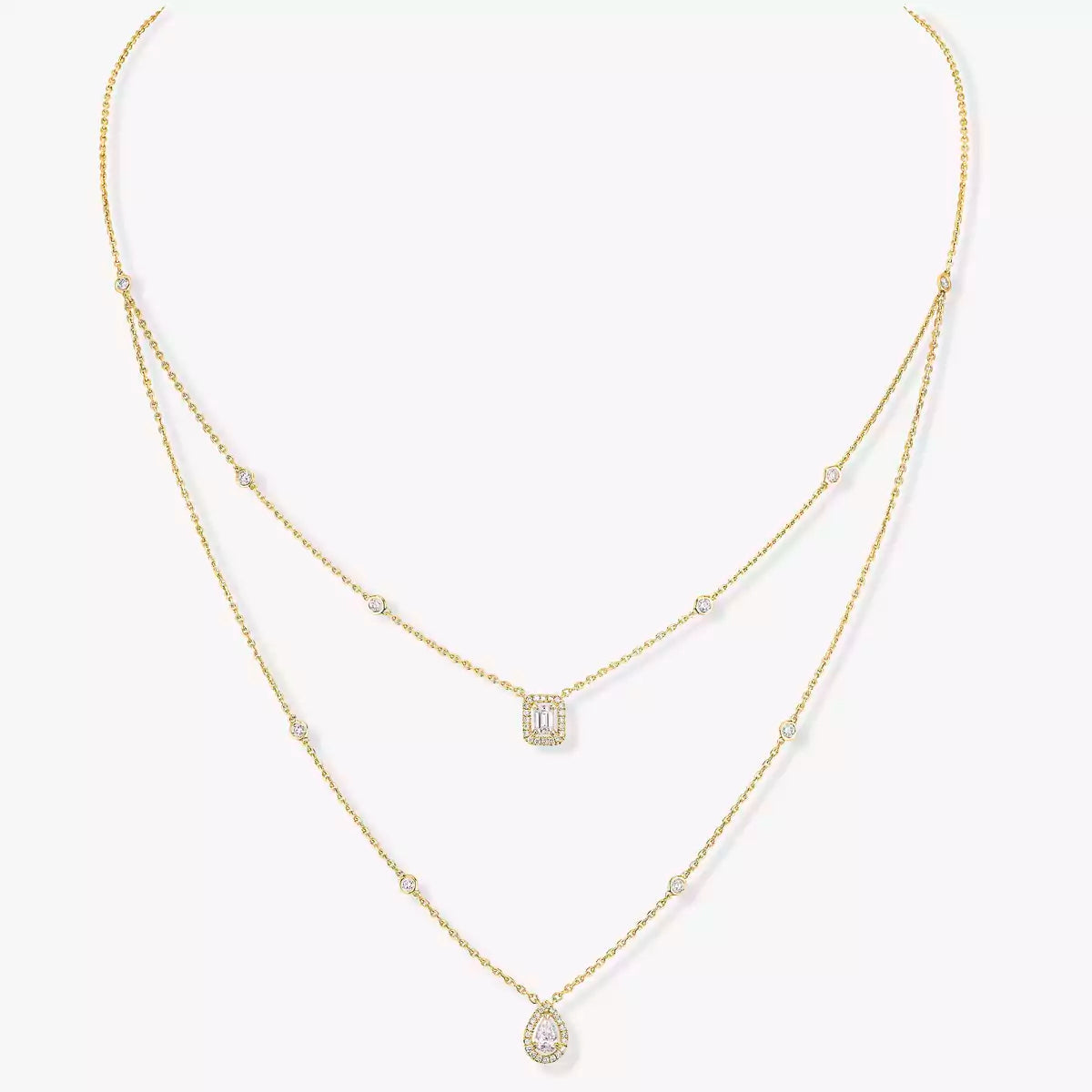 [Stars Jewelry]Diamond Necklace My Twin 2 Rows
