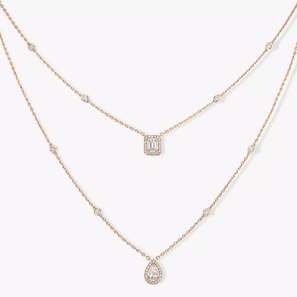 [Stars Jewelry]Diamond Necklace My Twin 2 Rows