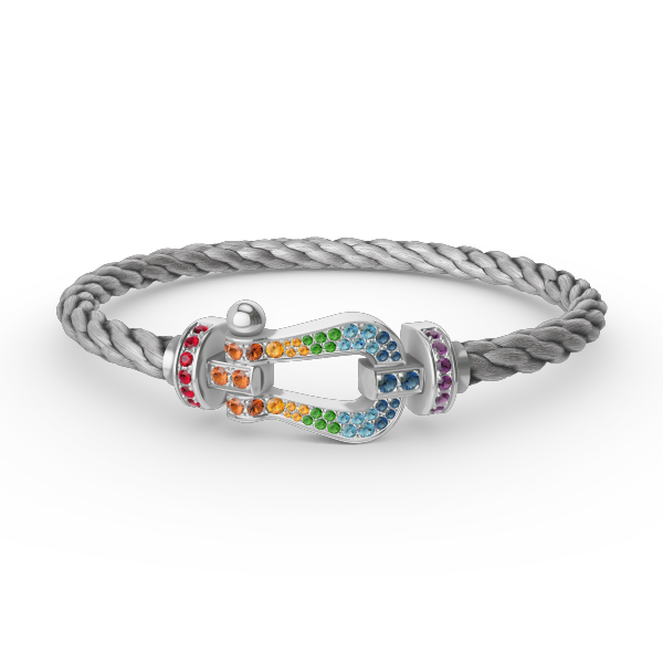[Stars Jewelry]FORC LARGE HORSESHOE  COLORED DIAMOND BRACELET SILVER