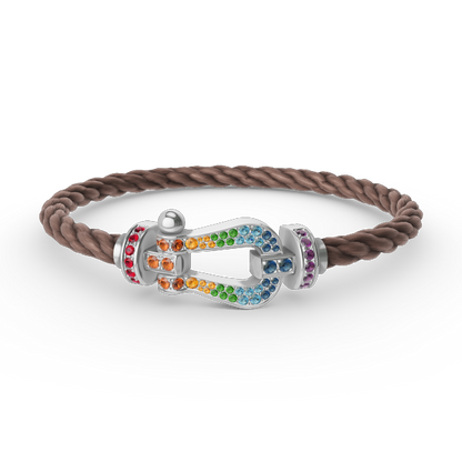 [Stars Jewelry]FORC LARGE HORSESHOE  COLORED DIAMOND BRACELET SILVER