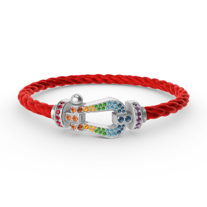 [Stars Jewelry]FORC LARGE HORSESHOE  COLORED DIAMOND BRACELET SILVER