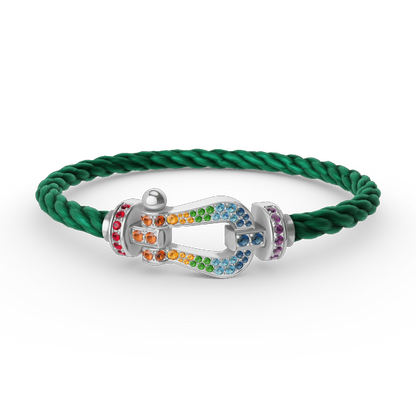 [Stars Jewelry]FORC LARGE HORSESHOE  COLORED DIAMOND BRACELET SILVER
