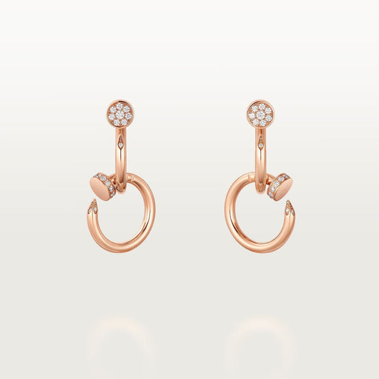 [Stars Jewelry]JUSTE HALF DIAMOND DOUBLE EARRINGS