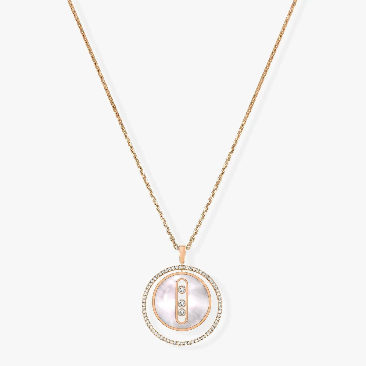 [Stars Jewelry]LUCKY MOVE MM NACRE BLANCHE DIAMOND NECKLACE