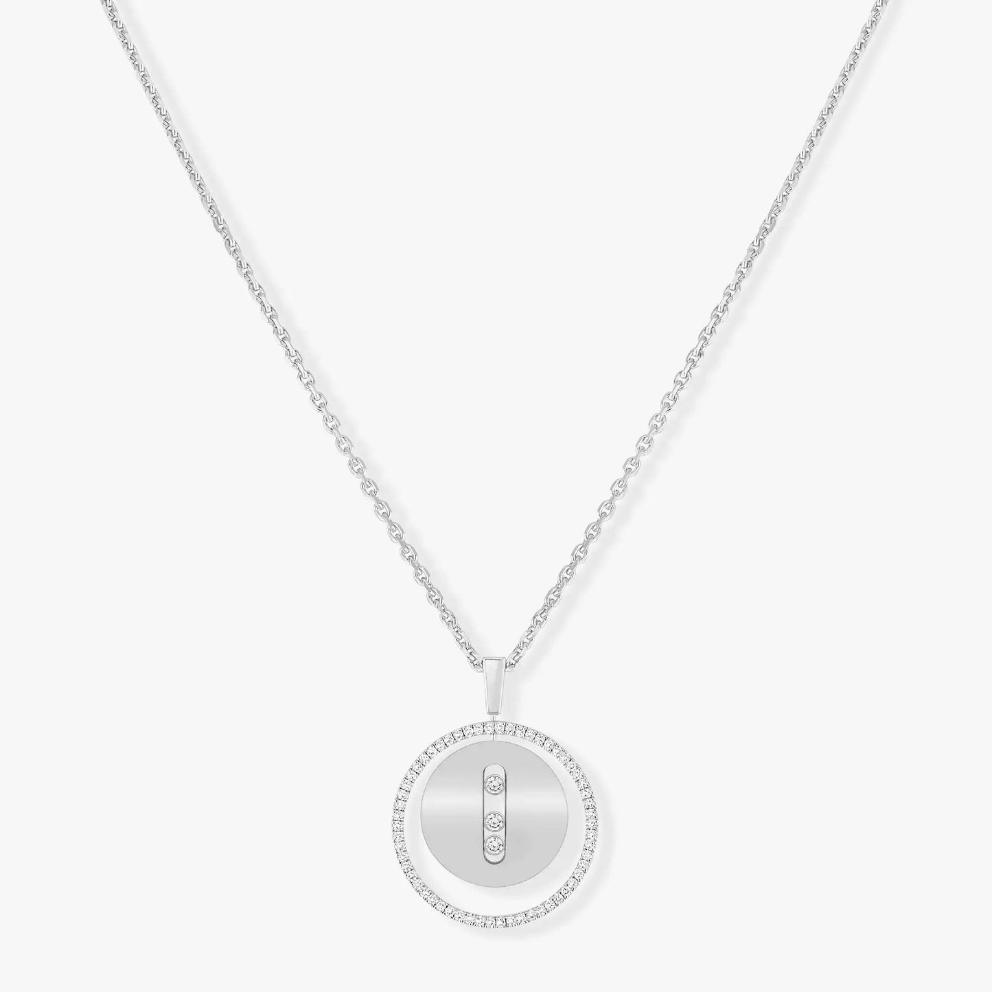 [Stars Jewelry]LUCKY MOVE MM SILVER DIAMOND NECKLACE
