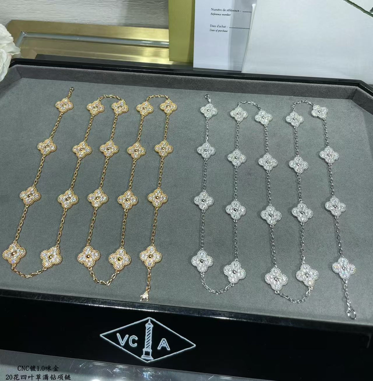 [Stars Jewelry]CLOVER 20 MOTIFS FULL-DIAMOND NECKLACE