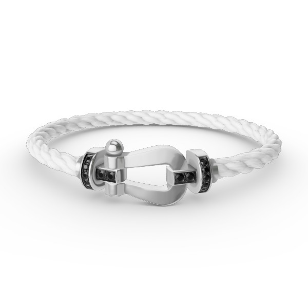 [Stars Jewelry]FORCE LARGE HORSESHOE BLACK DIAMOND BRACELET SILVER
