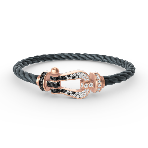 [Stars Jewelry]FORCE LARGE HORSESHOE BLACK WHITE DIAMOND BRACELET ROSE GOLD