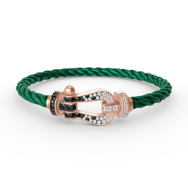 [Stars Jewelry]FORCE LARGE HORSESHOE BLACK WHITE DIAMOND BRACELET ROSE GOLD