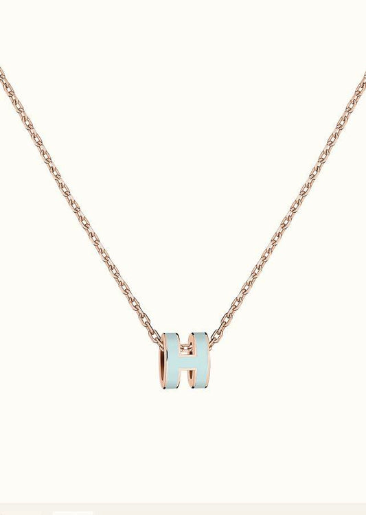 [Stars Jewelry]POP H LIGHT BLUE NECKLACE