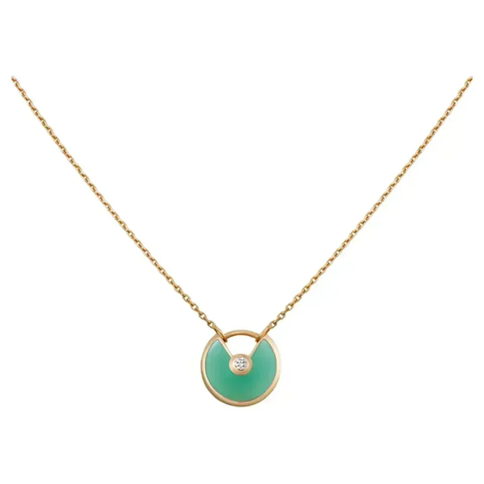 [Stars Jewelry]AMULETTE GOLD MALACHITE NECKLACE