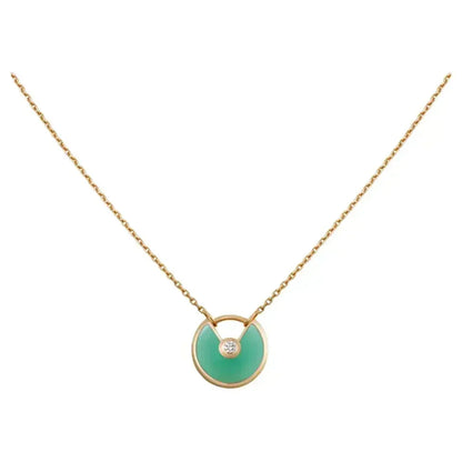 [Stars Jewelry]AMULETTE GOLD MALACHITE NECKLACE