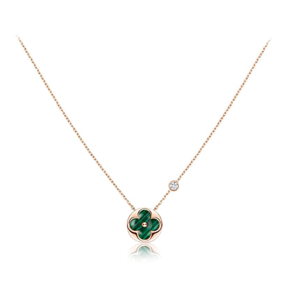[Stars Jewelry]SUN PEDANT PINK GOLD 1 DIAMOND NECKLACE