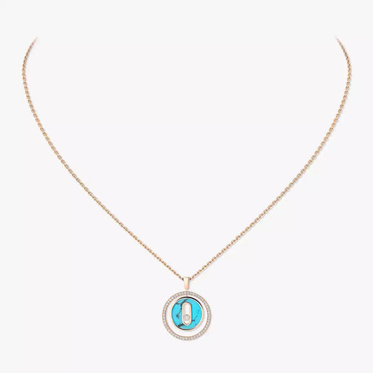 [Stars Jewelry]Lucky Move Diamond Necklace in Rose Gold and White Mother-of-Pearl