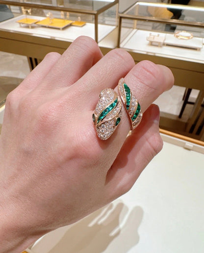 [Stars Jewelry]BRAND NEW LUXURY GREEN SNAKE RING