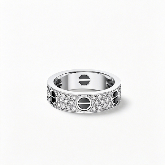 [Stars Jewelry]LOVE RING 5.5MM DIAMONDS PAVED CERAMIC