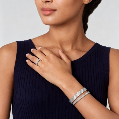 [Stars Jewelry] THREE-ROW DIAMOND RING