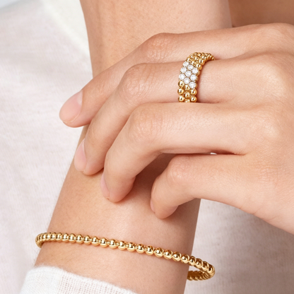 [Stars Jewelry] THREE-ROW DIAMOND RING