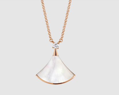 [Stars Jewelry]DREAM NECKLACE WHITE MOP PINK GOLD 1 DIAMOND