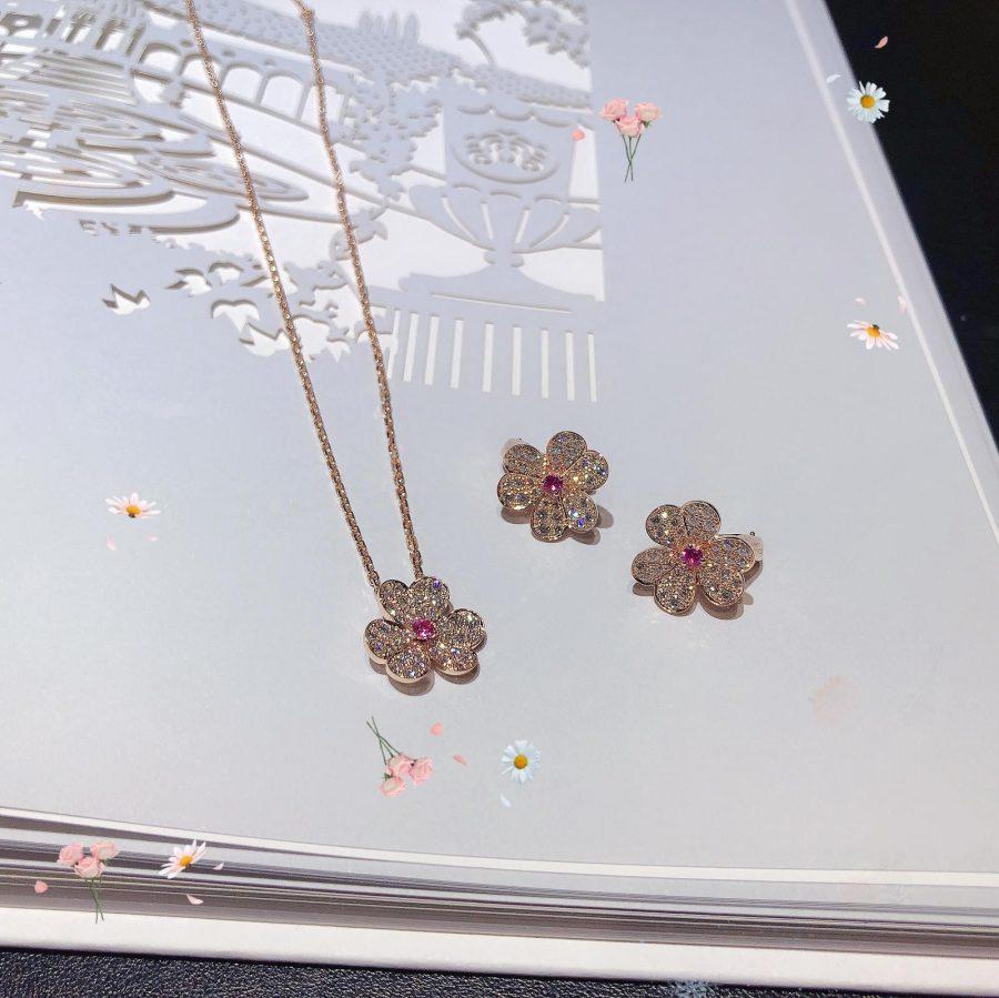 [Stars Jewelry]FRIVOLE ROSE GOLD FLOWER DIAMOND NECKLACE