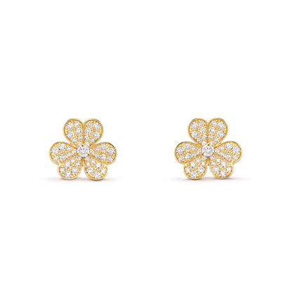 [Stars Jewelry]FRIVOLE GOLD FLOWER DIAMOND EARRINGS