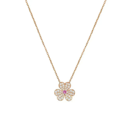 [Stars Jewelry]FRIVOLE ROSE GOLD FLOWER DIAMOND NECKLACE