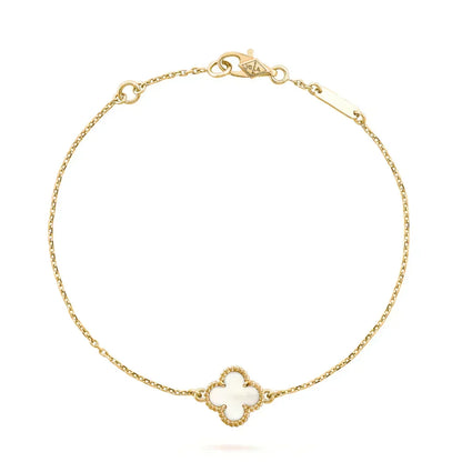 [Stars Jewelry]CLOVER WHITE MOP SINGLE FLOWER BRACELET