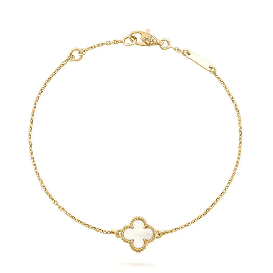 [Stars Jewelry]CLOVER WHITE MOP SINGLE FLOWER BRACELET
