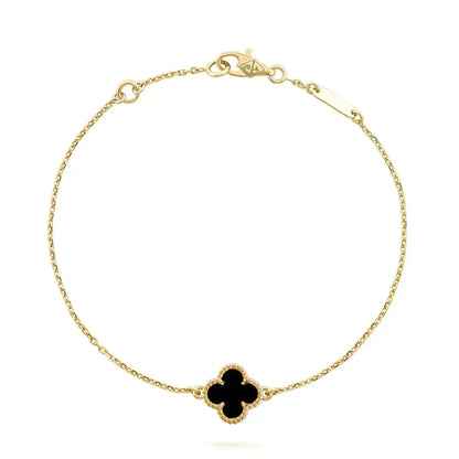 [Stars Jewelry]CLOVER ONYX SINGLE FLOWER BRACELET