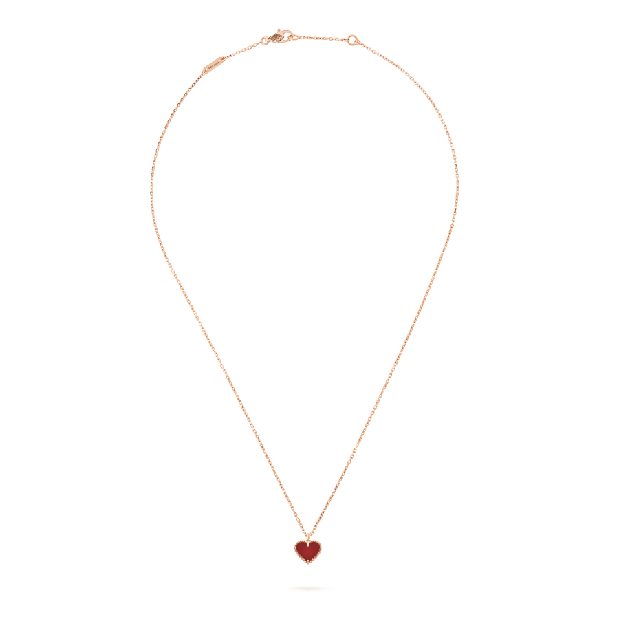[Stars Jewelry]SWEET CLOVER CARNELIAN HEART NECKLACE