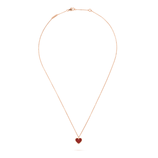 [Stars Jewelry]SWEET CLOVER CARNELIAN HEART NECKLACE