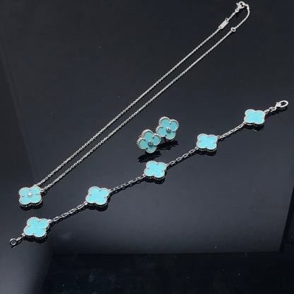 [Stars Jewelry]CLOVER 1 DIAMOND BLUE SKY SILVER EARRINGS