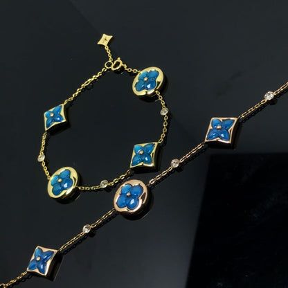 [Stars Jewelry]STAR AND SUN 4 MOTIF BLUE BRACELET